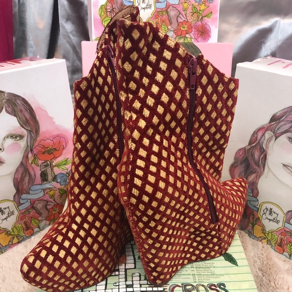 Jeffrey Campbell Shoes - Jeffrey Campbell RedGold CheckBoots